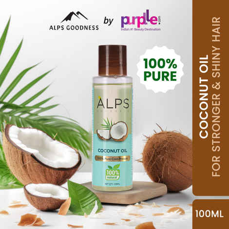 Buy Alps Goodness 100% Natural Cold Pressed Coconut Oil (100 ml) | 100% Pure & Organic | For Skin & Hair | No Parabens, No Sulphates, No Mineral Oil - Purplle