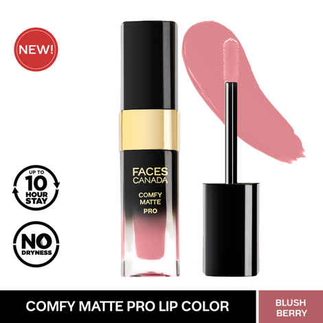 Buy FACES CANADA Comfy Matte Pro Liquid Lipstick - Blush Berry 18, 5.5 ml | 10HR Longstay | Intense Color | Macadamia Oil & Olive Butter Infused | Lightweight Super Smooth | No Dryness | No Alcohol - Purplle