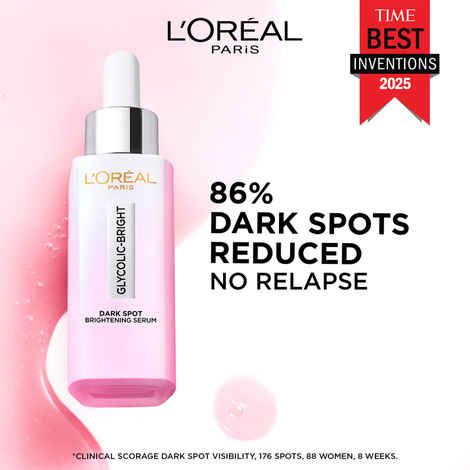 Buy L'Oreal Paris Glycolic Bright 8% [Melasyl + Niacinamide] Face Serum for Brightening Dark Spots - 30 ml - Purplle