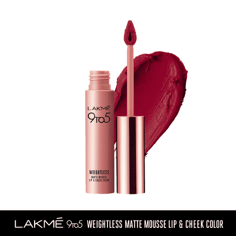 Buy Lakme 9 To 5 Weightless Matte Mousse Lip & Cheek Color - Rosy Plum (9 gm) - Purplle