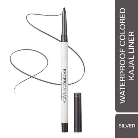 Buy FACES CANADA Ultime Pro Twist Eye Kajal Liner - Silver, 0.35 gm | High Impact Intense Color In 1 Stroke | 24HR Long Stay | Matte Finish | Soft Texture | Waterproof & Smudgeproof | Made With Carnauba Wax - Purplle