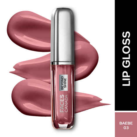 Buy FACES CANADA Beyond Shine Lip Gloss - BAEbe, 3 ml | Lightweight Non-Sticky Texture For Plump & Glossy Lips | Instant Shine | Macadamia Oil For Hydration - Purplle
