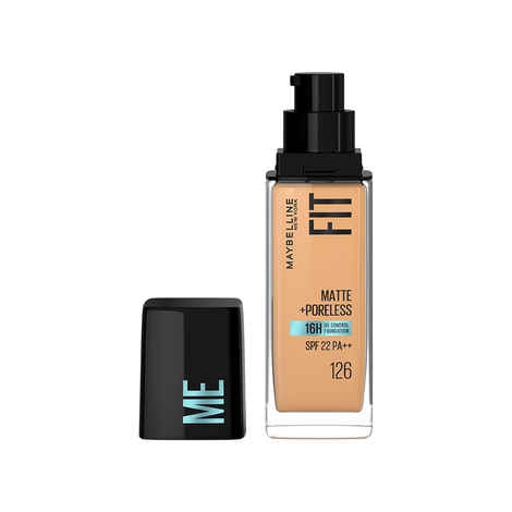 Buy Maybelline New York Fit Me Matte+Poreless Liquid Foundation 126 - Light pecan | Matte Finish with 16 HR Oil Control + SPF 22 30 ml - Purplle