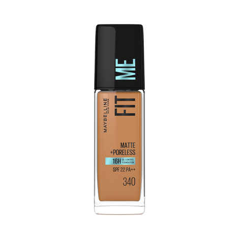 Buy Maybelline New York Fit Me Matte+Poreless Liquid Foundation 16H Oil Control - 340 Cappuccino, 30 ml - Purplle