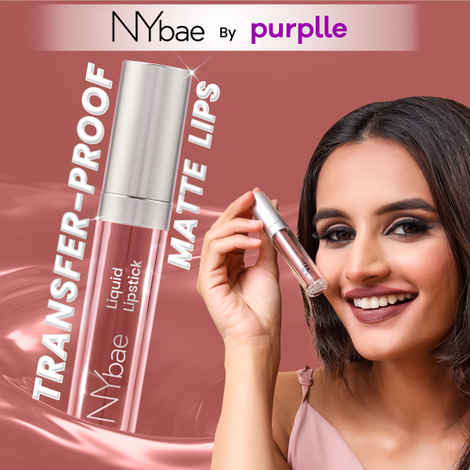 Buy NY Bae Confessions Liquid Lipstick - Mugs & Hugs 12 (4.5 ml) | Matte Lipstick | Nude Brown Shade | Moisturizing | Long Lasting | Transfer Proof - Purplle