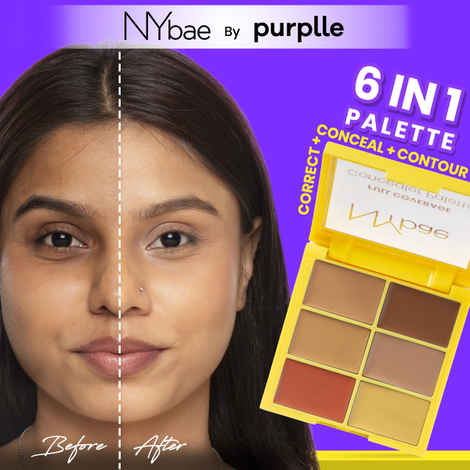Buy NY Bae Full Coverage Concealer Palette - Medium Maiden 02 (9 gm) | Concealer | Foundation | Contour | Colour Correctors | Glowing Medium Skin | Face Makeup | Creamy Finish - Purplle