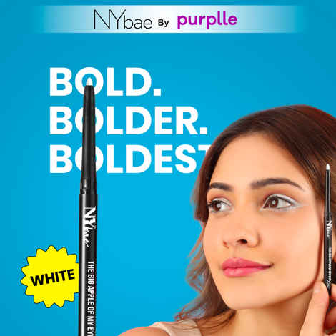 Buy NY Bae The Big Apple Of My Eyes Kohl Kajal - White (0.30 gm) | Eyeliner | Colored Kajal | Waterproof | Smudgeproof | Kajal Pencil | Eye Makeup | Eyeshadow - Purplle