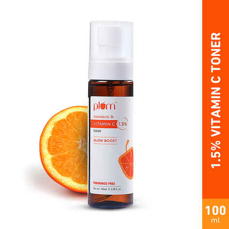 Buy Plum 1.5% Vitamin C Toner Spray With Mandarin & Witch Hazel For Glow Boost & Open Pores 100ml - Purplle