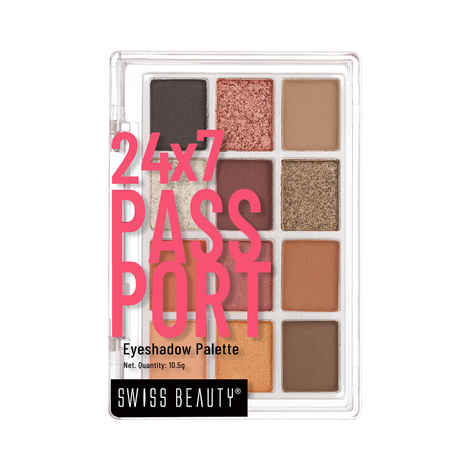 Buy Swiss Beauty 24/7 Passport Eyeshadow Palette for Eyes | Long-Lasting | 12 Shades in 1| Smooth & Blendable 02-Late Nights - Night (10.5 gm) - Purplle