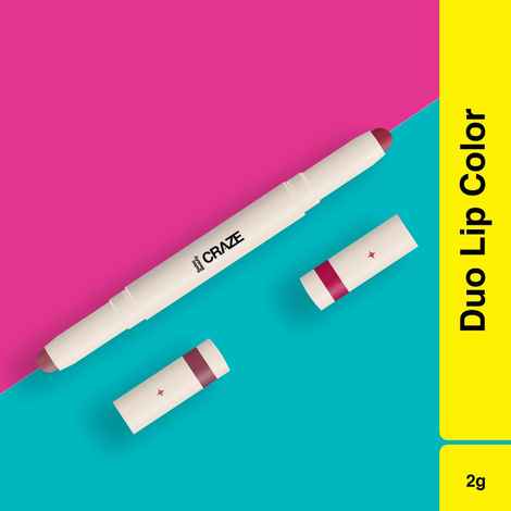 Buy Swiss Beauty CRAZE Duo Lipstick | Non-transfer Lip Colour | 2-in-1 Lip Colour with Satin Matte Finish | 2 Shades in 1 Lipstick | Long-lasting lipstick 04 Terrafic Pink - 2 gm - Purplle