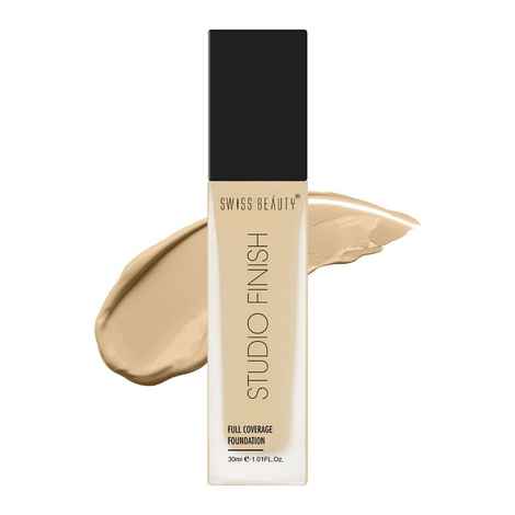 Buy Swiss Beauty Studio Finish Full Coverage Foundation - STAND BEIGE - 6 - 30 ml - Purplle