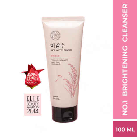 Buy The Face Shop Rice Water Bright Foaming Cleanser, Face Wash for glowing skin & even skin tone 100 ml - Purplle