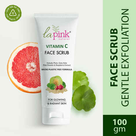 Buy La Pink Vitamin C Face Scrub with White Haldi & Gotu Kola, Gentle Exfoliation, Skin Brightening, 100% Microplastic Free Formula 100 ml - Purplle