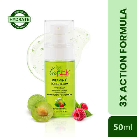 Buy La Pink Vitamin C Face Toner Serum with White Haldi, Gotu Kola, For Glowing Bright Skin, 100% Microplastic Free Formula 50 ml - Purplle
