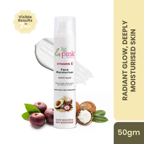 Buy La Pink Vitamin E Face Moisturiser with White Haldi, Glow Booster, Oil Free & Lightweight, 100% Microplastic Free Formula 50 gm - Purplle
