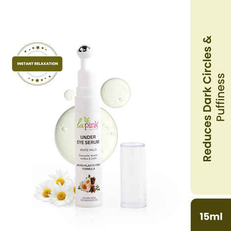 Buy La Pink Under Eye Serum with White Haldi, Licorice & Vit B3 (Niacinamide), Lightens Dark Circles, Reduces Wrinkles & Puffy Eyes, 100% Microplastic Free Formula 15 ML - Purplle