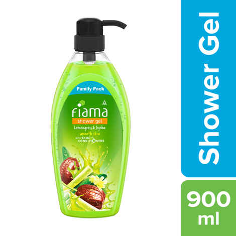 Buy Fiama Shower Gel Lemongrass & Jojoba Body Wash with Skin Conditioners for Smooth Skin, 900 ml bottle, Family pack - Purplle