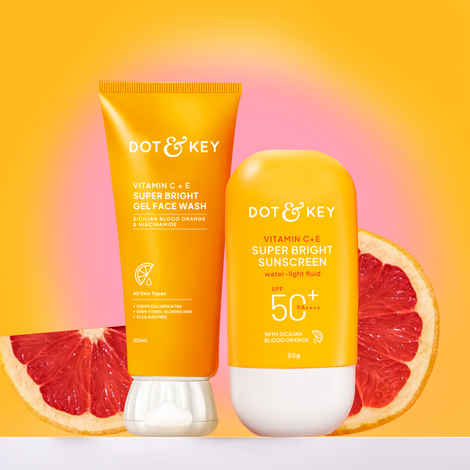 Buy Dot & Key Skin Glowing & Sun Protect Duo - 150 gm | Face Wash & Face Sunscreen - Purplle