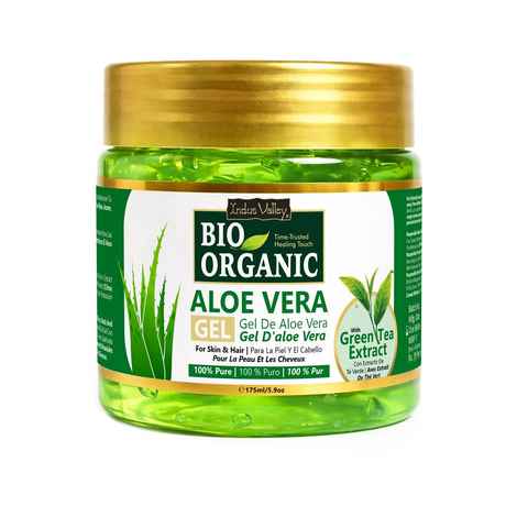 Buy Indus Valley Bio Organic Pure Natural Non-Toxic Aloe Vera Gel smooth gel for Acne, Scars, Glowing, Radiant And Moisturise Skin (175 ml)| Pack of 2 - Purplle