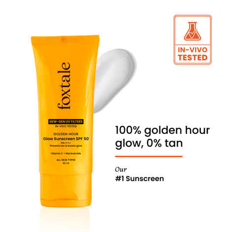Buy Foxtale Glow Sunscreen with Vitamin C & Niacinamide SPF 50 PA++++, In-Vivo Tested, for Dewy Glow 50 ml - Purplle