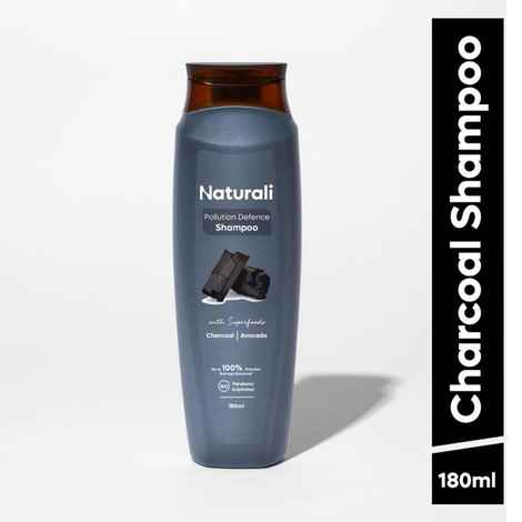 Buy Naturali Pollution Defence Shampoo with Charcoal & Avocado | Prevents Pollution Damage | Paraben and Sulphate Free Shampoo | Clarifying Shampoo 180ml - Purplle