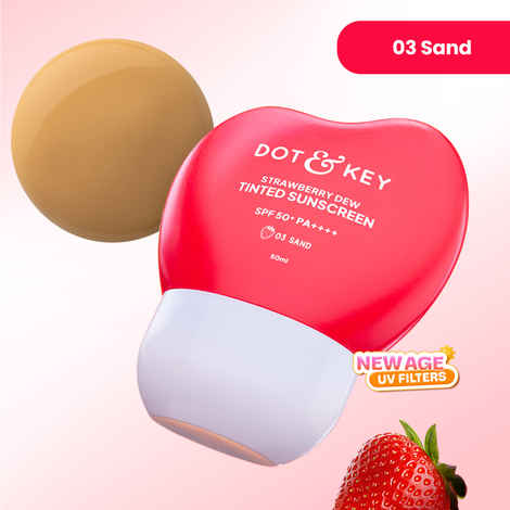 Buy Dot & Key Strawberry Dew Tinted Sunscreen SPF 50++++ 03 Sand Ivory In Vivo Tested Sunscreen for Daily Wear, Brightens & Protects Skin - 50 ml - Purplle