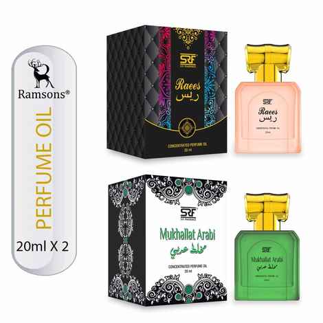 Buy Ramsons Perfumes SRF Raees & Mukhallat Arabi Concentrated Perfume Oil (Attar) Combo - 40ml Pack of 2 - Purplle