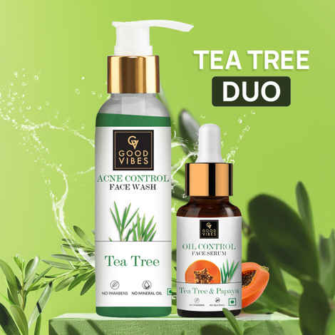 Buy Good Vibes Tea Tree Duo | Anti Acne, Oil Control | Super Saver. Combo of 2 - Purplle