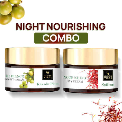 Buy Good Vibes Day + Night Nourishing Combo | Saffron Nourishing Day Cream 50 gm & Kakadu Plum Radiance Night Cream 50 gm. - Purplle