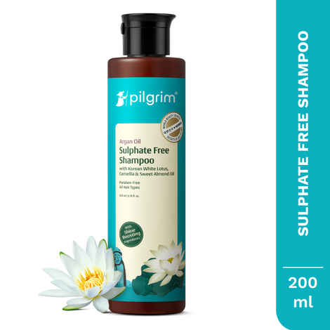 Buy Pilgrim Argan Oil Sulphate Free Shampoo For Dry Frizzy Hair, Men and Women, No Sulphate No Paraben, Korean Beauty Secrets (Shampoo)(200 ml) - Purplle