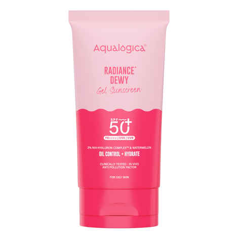 Buy Aqualogica Radiance+ Dewy Lightweight Sunscreen Gel SPF 50+ PA+++ for Oily & Acne-Prone Skinv 30 gm|Tested on Gen Z - Purplle