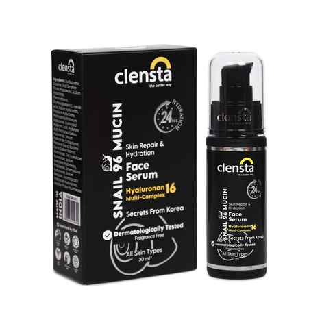 Buy Clensta Snail 96 Mucin Skin Repair Face Serum with 24 Hours Hydration | Korean Skincare | 96% Active Snail Secretion Filtrate | For Skin Repair & Hydration | For Women & Men All Skin Types | 30 ml - Purplle