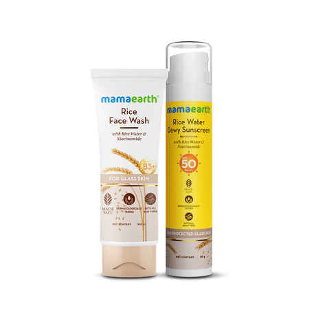 Buy Mamaearth rice face care combo for Glass Skin Combo of 2 - Purplle