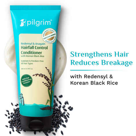 Buy Pilgrim Redensyl & Anagain Hairfall Control Conditioner, 200 ml with Korean Black Rice, Prevents Hair Thinning, Hair Loss & boosts Hair Growth & Thickness - Purplle