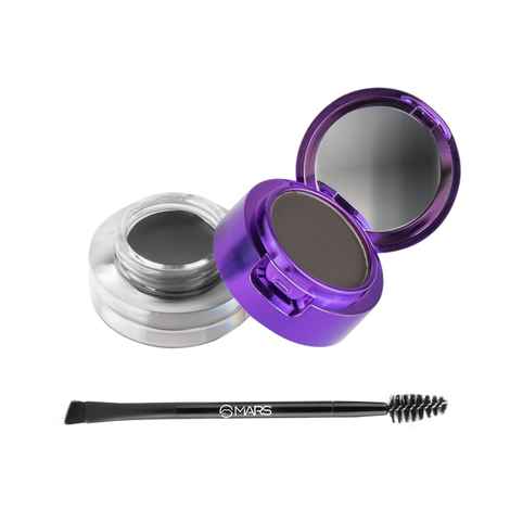 Buy MARS Eyelove Multi Pods Gel Eyeliner & Eyebrow Powder With Dual Ended Brush | Smudge Proof & Water Proof | Long Lasting | Rich Pigmentation | Inbuilt Mirror for Touch-up (3.5 gm) (Black) - Purplle