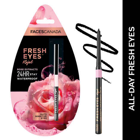 Buy Faces Canada Fresh Eyes Kajal | 24Hr Stay | Waterproof | Comfortable & Lightweight | Enriched With Rose Extract 0.35 gm - Purplle