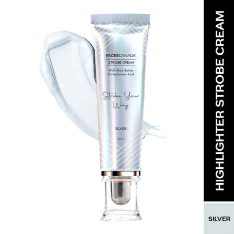 Buy FACES CANADA Strobe Cream - Silver, 30ml | With Shea Butter & Hyaluronic Acid | Intense Hydration | Dewy Skin | Illuminating & Glowing Makeup Base - Purplle