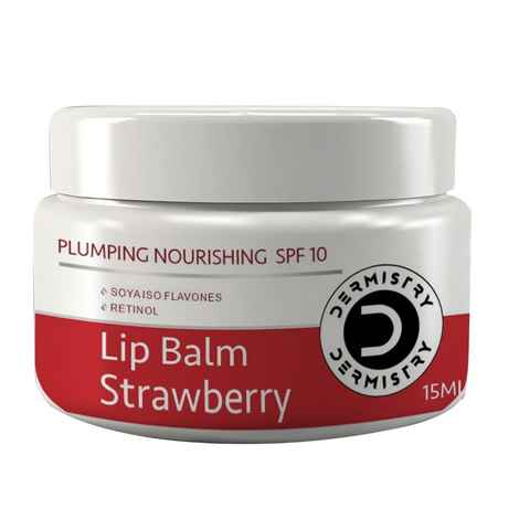 Buy Dermistry Plumping Nourishing SPF10 Glossy Tinted Lip Care Balm Strawberry for Dry Dark Pigmented Chapped Lips I Shea Butter I Retinol I Coconut Oil I Moisturization Smoothening I Glossy Finish Soft Pink Lips Women (15 ml) - Purplle