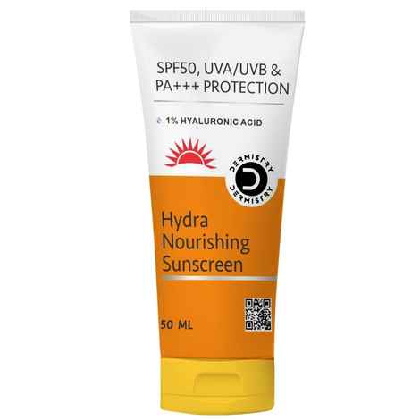 Buy Dermistry 1% Hyaluronic Acid Ultra Hydrating Nourishing Sunscreen Aqua Gel For Dry Comination & All Skin Types & SPF 50 UVA UVB PA+++ Sun Protection | No White Cast Light Weight Moisturizer I Water Based Daily Use Men Women (50 ml) - Purplle