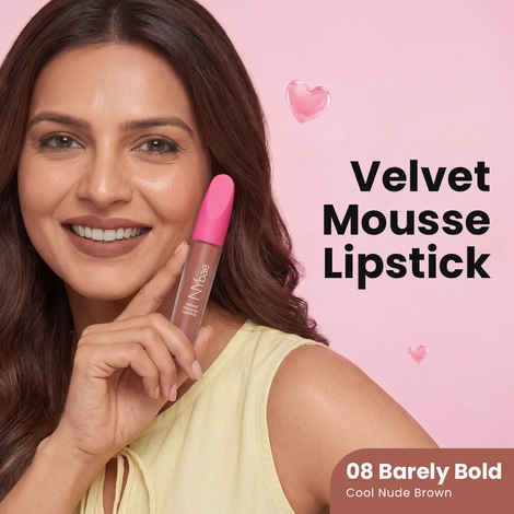 Buy NY Bae Velvet Mousse Liquid Lipstick - Barely Bold 08 (6.5 ml) | Velvet Matte Finish | Transferproof | Smudgeproof | Ultra Light | Smooth | Moisturising Nude Lipstick - Purplle