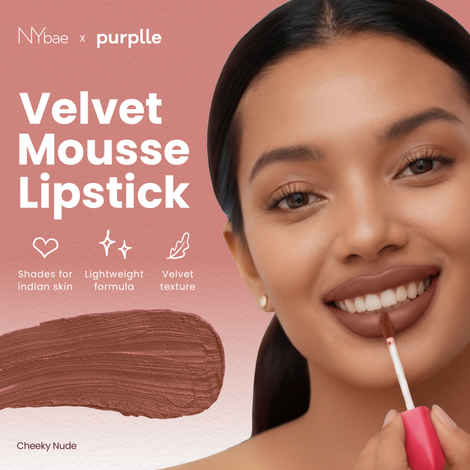 Buy NY Bae Velvet Mousse Liquid Lipstick - Cheeky Nude 09 (6.5 ml) | Velvet Matte Finish | Transferproof | Smudgeproof | Ultra Light | Smooth | Moisturising Nude Lipstick - Purplle
