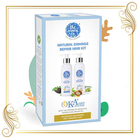 Buy The Moms Co. Natural Damage Repair Hair Kit with KA+ Shampoo(200 ml) and Conditioner(200 ml) - Purplle