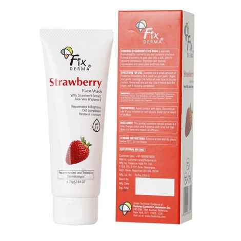 Buy Fixderma Strawberry Face Wash with Vitamin E & Strawberry Extract | Face Wash & Face Cleanser | Face Wash for Oily Skin (All Type Skin) | Face Wash for Women & Men - 75 gm - Purplle