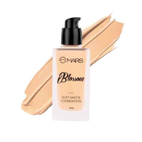 MARS Blossom Soft Matte Foundation | Blendable and Buildable | Flawless Base Foundation for Face Makeup (30 ml) (02-IVORY)