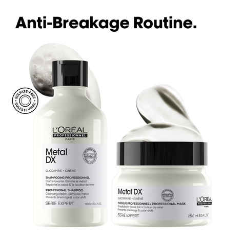 Buy L'Oreal Professionnel Metal Dx Shampoo 300 ml & Hair Mask 250 gm Combo, For Hair Breakage - Purplle