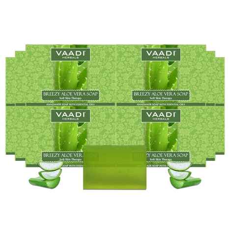 Buy Vaadi Herbals Pack of 12 Breezy Aloe Vera Soap (12 x 75 g) - Purplle