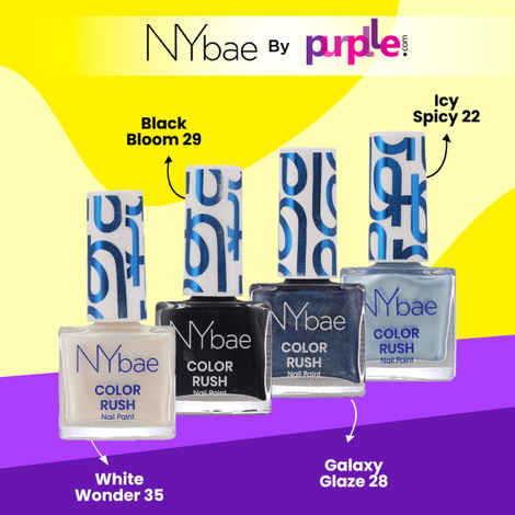Buy NY Bae Color Rush Nail Paint Set - Midnight Magic 06 | Nail Paint Combo | Chip Resistant | Long Lasting | Quick Dry | Glossy Gel Nail Polish (5.6 ml *4) - Purplle