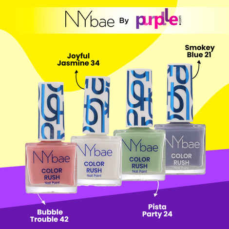 Buy NY Bae Color Rush Nail Paint Set - Pretty Pastels 08 | Nail Paint Combo |Chip Resistant | Long Lasting | Quick Dry | Glossy Gel Nail Polish (5.6 ml *4) - Purplle