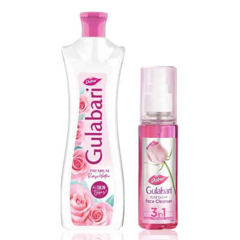 Buy Dabur Gulabri Rose Glow Rose Water + Face Cleanser For All Skin Types (250 ml + 100 ml) - Purplle