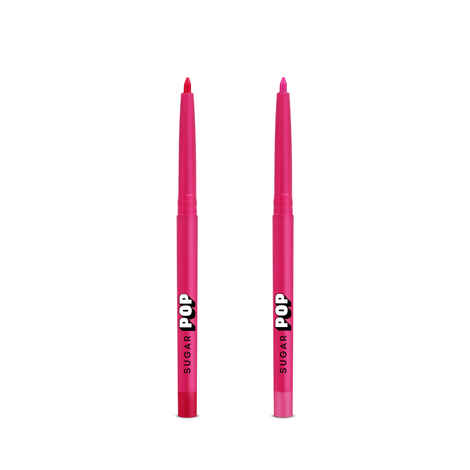 Buy SUGAR POP Lip Essentials - Velvet Matte Lip Liner 01 Red Carpet & Velvet Lip Liner 02 Pink Wave - 0.27 gms & x 2 - Set of 2 - Purplle